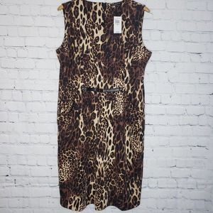 NWT Cable & Gauge Cheetah Sheath Dress Size 18W